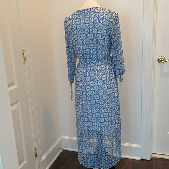 Floral blue, white and yellow Dress - Worn Once- Size M- Excellent Condition - Picture 4 of 5